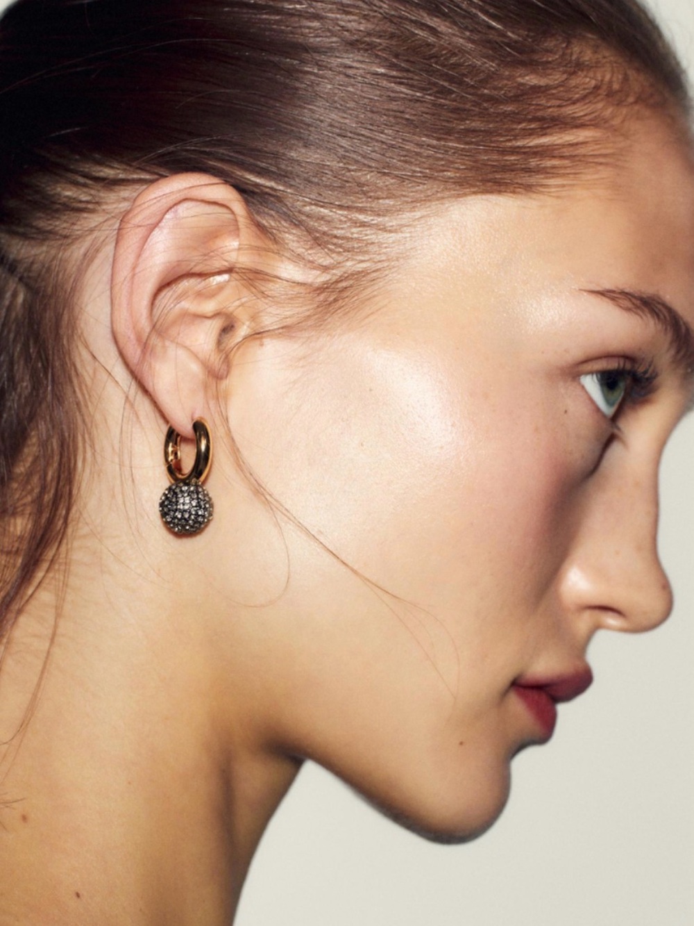 Zara SPARKLY BALL HOOP EARRINGS NEW